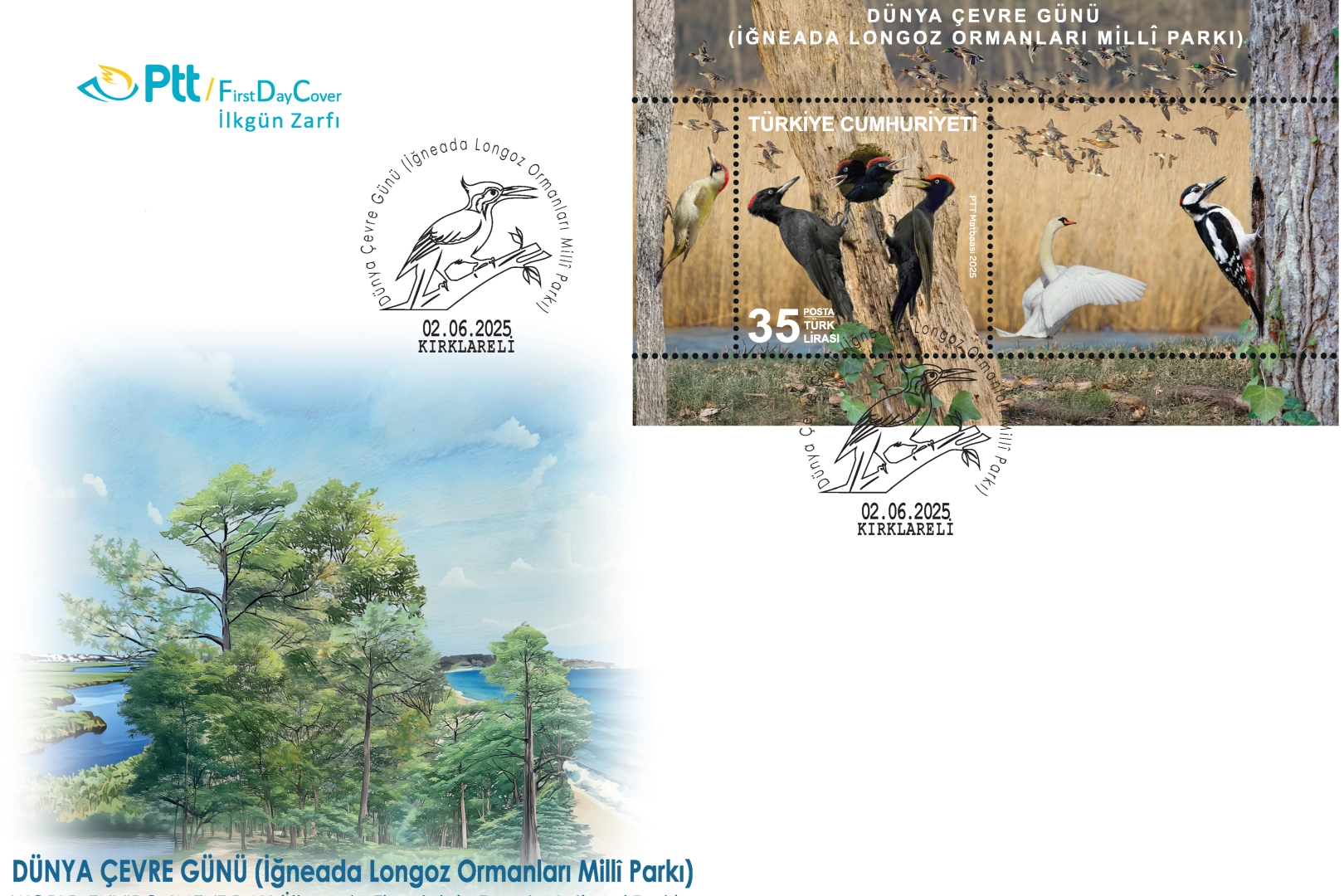 PTT'den İğneada Longoz Ormanları'na ilk gün zarfı